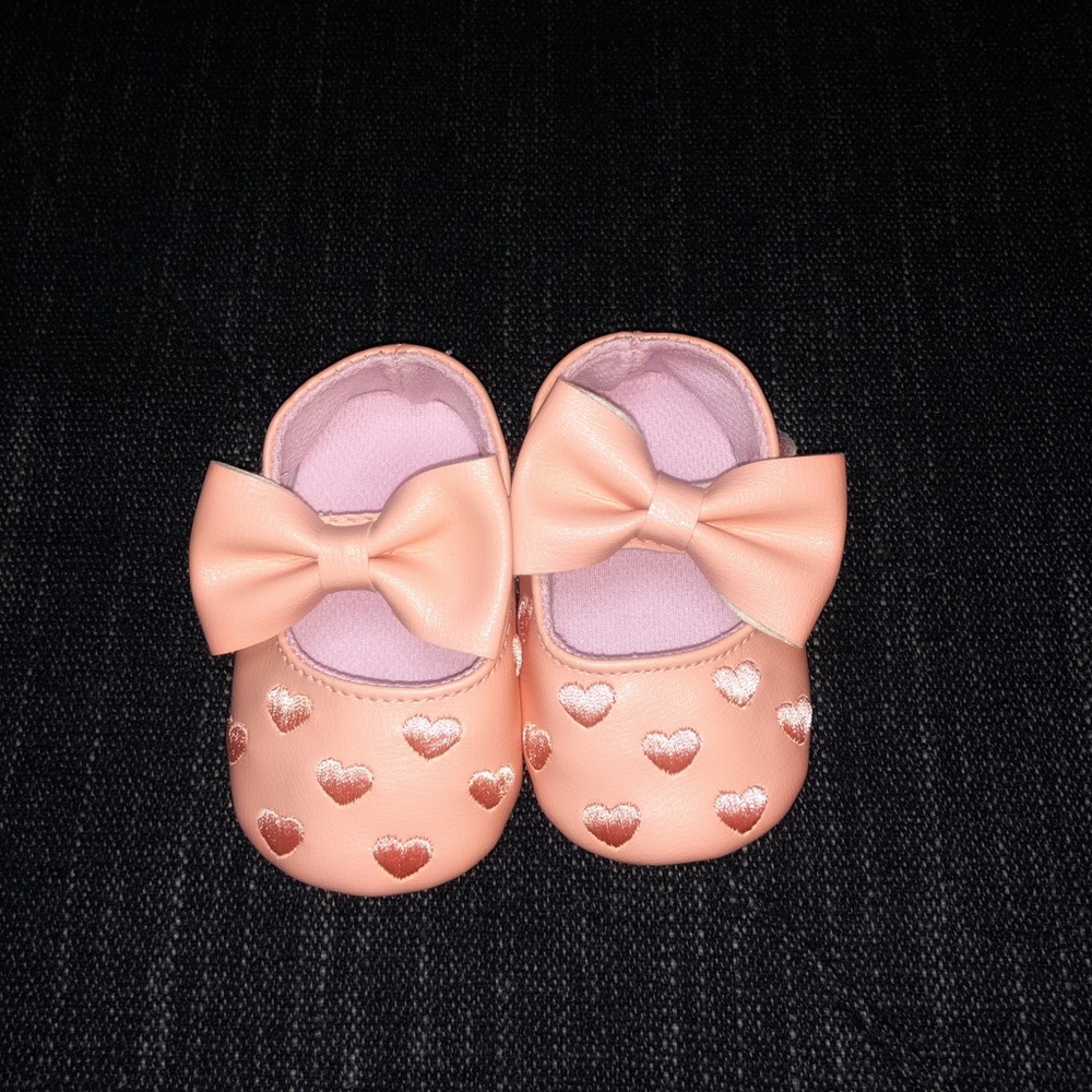 Mary Jane infant shoes (Peach/blush)